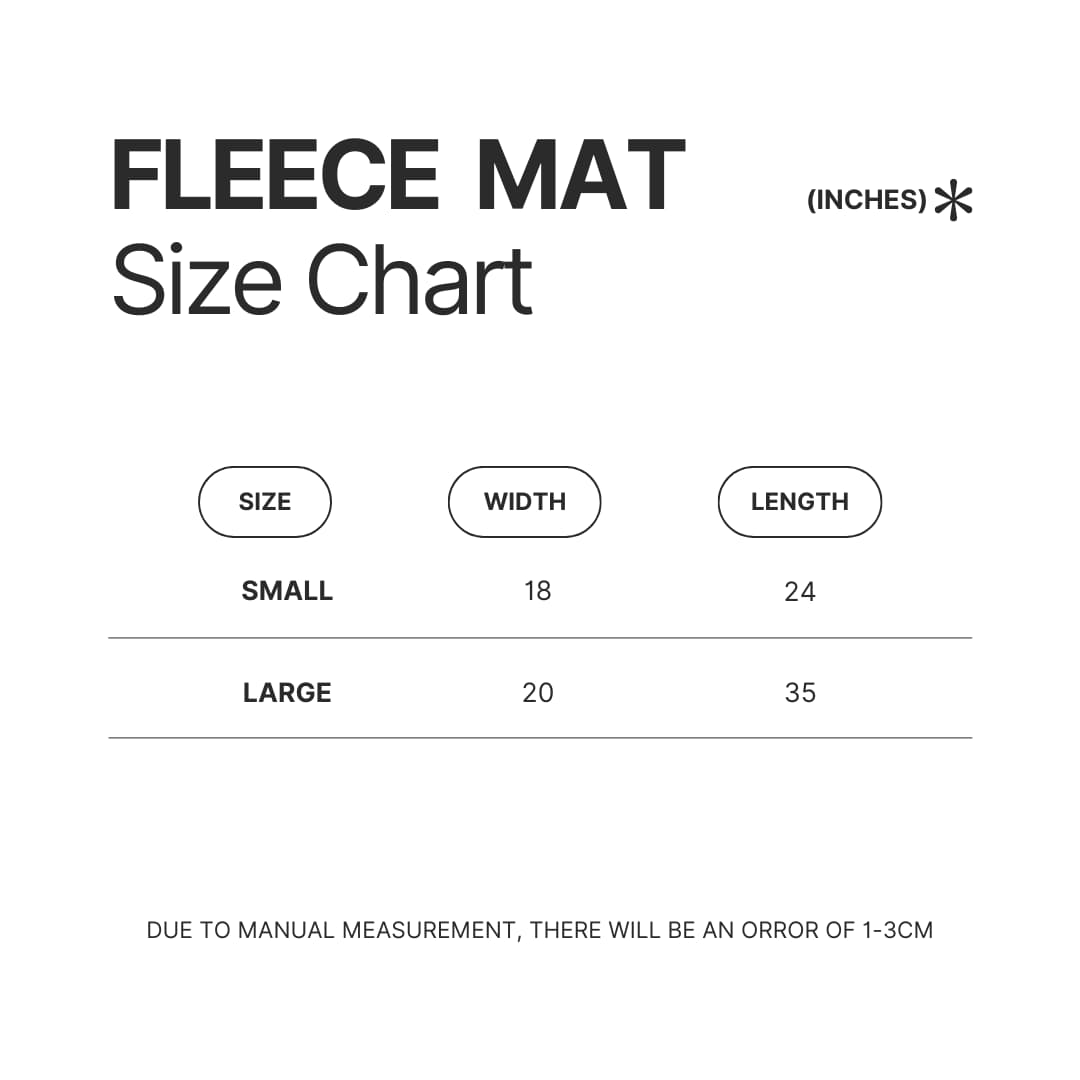 Fleece Mat Size Chart - Bocchi The Rock Store